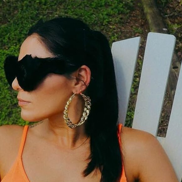 Plush Faux Fur Sunglasses - Picture 3 of 5